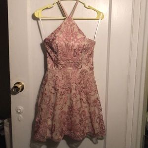 Nude and pink formal dress